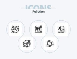ícone de linha de poluição pack 5 design de ícone. poluição. gás. gás. desperdício. gás vetor