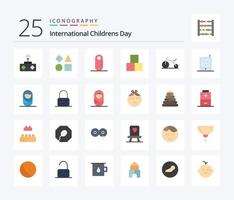 bebê 25 pacote de ícones de cores planas, incluindo infantil. bebê. adulto. brinquedo. tijolos vetor
