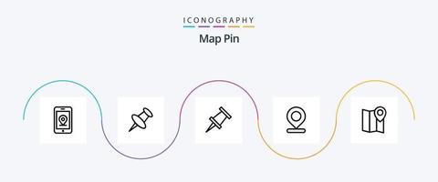 map pin line 5 icon pack incluindo . localização. vetor