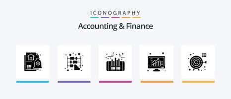 pacote de ícones de glifo 5 de contabilidade e finanças, incluindo dardos. enquete. finança. gráfico. crescer. design de ícones criativos vetor