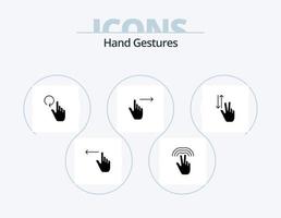 gestos de mão glifo ícone pack 5 design de ícones. dedo. deslizar. mão. certo. dedo vetor