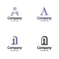 letra um design de pacote de logotipo grande design de logotipos modernos criativos para o seu negócio vetor