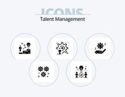pacote de ícones de glifos de gerenciamento de talentos 5 design de ícones. configuração. contexto. solução. solução. do utilizador vetor