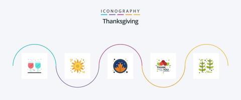 pacote de ícones plana 5 de ação de graças, incluindo ação de graças. grão. natureza. Ação de graças. gratidão vetor