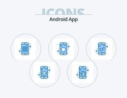 design de ícones do pacote de ícones azuis do aplicativo Android 5. volume. Smartphone. som. sinal vetor