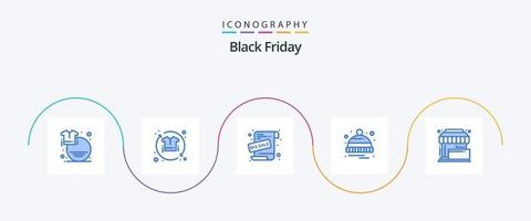 Black Friday Blue 5 Icon Pack incluindo venda. chapéu. camisa. frio. anúncio de venda vetor