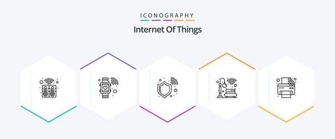 internet das coisas pacote de ícones de 25 linhas, incluindo iot. parque. relógio inteligente. luz. Wi-fi vetor