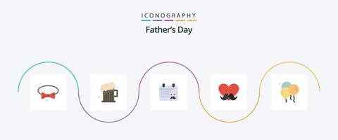 pacote de ícones plana 5 do dia dos pais, incluindo pai. amor. calendário. Dia dos Pais. pai vetor