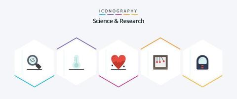 ciência 25 pacote de ícones planos incluindo . . Ciência. terno. astronauta vetor