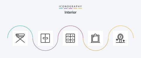 pacote de ícones da linha interior 5, incluindo . decoração. interior vetor