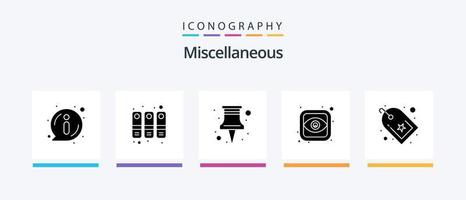 pacote de ícones diversos glifos 5, incluindo favoritos. escritório. visualizar. olho. design de ícones criativos vetor