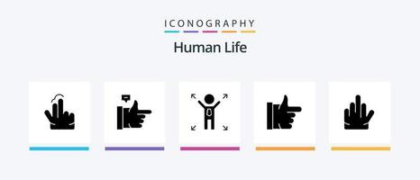 pacote de ícones de glifo humano 5 incluindo . parar. homem. mão. afirmativo. design de ícones criativos vetor