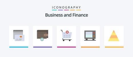 pacote de ícones de 5 planos de finanças, incluindo . carrinho de compras. estrutura. carreira. design de ícones criativos vetor