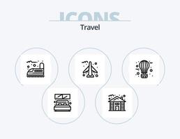 ícone de linha de viagem pack 5 design de ícone. ar. rota. jantar. estrada. restaurante vetor
