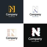 letra n design de pacote de logotipo grande design criativo de logotipos modernos para o seu negócio vetor