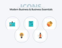 negócios modernos e fundamentos de negócios plana ícone pack 5 design de ícone. eu ia. negócios. vantagem. cartões. estratégia vetor