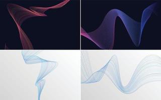 fundos de vetores abstratos de curva de onda para um visual moderno e elegante