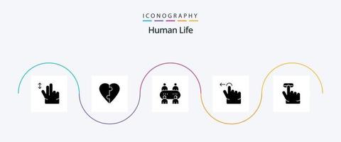 pacote de ícones de glifo humano 5 incluindo . mesa. gesto. clique vetor