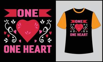 um amor, uma ilustração de coração, design de camiseta de vetor de amor