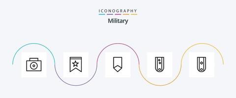 pacote de ícones da linha militar 5, incluindo insígnias. listrado. distintivo. classificação. insígnia vetor