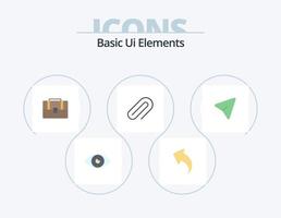 elementos básicos da interface do usuário plana ícone pack 5 design de ícone. seta. papel. Setas; flechas. metal. Bolsa vetor
