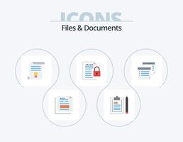 arquivos e documentos flat icon pack 5 icon design. arquivo. dados. bloco de anotações. Educação. diploma vetor