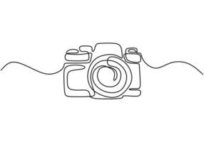 um desenho de linha do estilo linear da câmera. imagem preta isolada no fundo branco. ilustração em vetor estilo minimalismo desenhada à mão