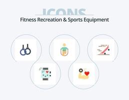 recreação de fitness e design de ícone plano de equipamentos esportivos 5. pulando. pulando. bater. pular. assistência médica vetor