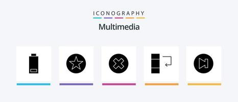 pacote de ícones multimídia glyph 5 incluindo . próximo. multimídia. multimídia. trocar. design de ícones criativos vetor