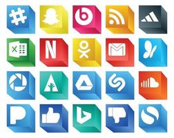 20 pacotes de ícones de mídia social, incluindo soundcloud google drive odnoklassniki forrst msn vetor