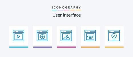 pacote de ícones azul 5 da interface do usuário, incluindo controle deslizante. comunicação. do utilizador. do utilizador. interface. design de ícones criativos vetor