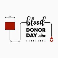 dia mundial do doador de sangue do vetor. sinal médico em 14 de junho. ilustração vetorial. doação para a celebração do tema médico da humanidade. vetor