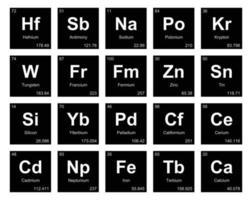 20 tabela periódica do design do pacote de ícones de elementos vetor