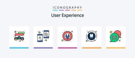 linha de experiência do usuário cheia de 5 ícones, incluindo lâmpada. magnético. Ação. cliente. atrai. design de ícones criativos vetor