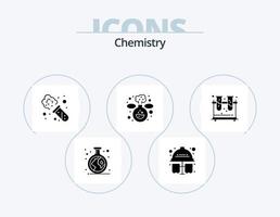 ícone do glifo químico pack 5 design de ícones. tubos. experimentar. química. química. experimentar vetor