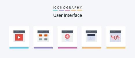 interface do usuário flat 5 icon pack incluindo modal. comunicação. do utilizador. do utilizador. mensagem. design de ícones criativos vetor