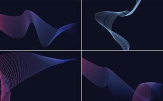 fundos vetoriais abstratos de curva de onda moderna para um visual contemporâneo vetor