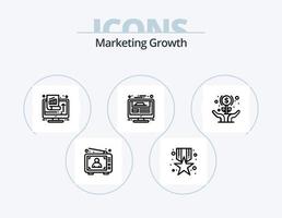 pacote de ícones de linha de crescimento de marketing 5 design de ícones. gráfico. palestrante. página. marketing. Publicidades vetor