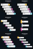 aprimore sua apresentação com nosso pacote de seis infográficos vetoriais vetor