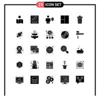 25 ícones criativos, sinais modernos e símbolos de ambiente de energia, acesso, layout, senha, elementos de design vetoriais editáveis vetor