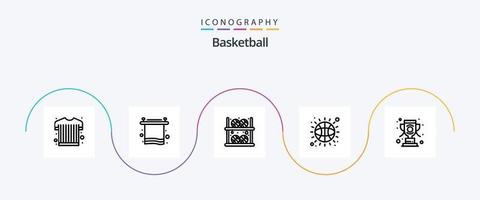 pacote de ícones da linha 5 de basquete, incluindo vitória. esporte. basquetebol. esporte. bola vetor
