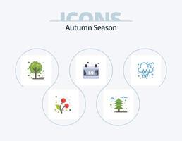 design de ícones do pacote de ícones planos de outono 5. chuva. outono. outono. temporada. calendário vetor