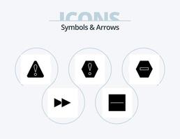 símbolos e setas glifo ícone pack 5 design de ícone. . . aviso. parar. banimento vetor