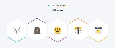 halloween 25 pacote de ícones planos, incluindo halloween. grande. Horror. zumbi. apavorante vetor