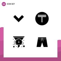 4 ícones criativos sinais modernos e símbolos do painel de seta tenge desempenho de dinheiro elementos de design de vetores editáveis