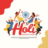 Holi Festival de ilustração vetorial colorida vetor
