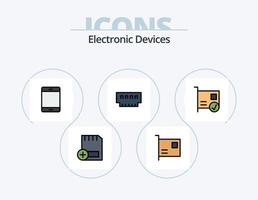 linha de dispositivos cheia de ícone pack 5 design de ícone. computadores. adicionar. hardware. remover. hardware vetor