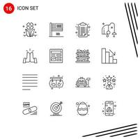 pacote de 16 esboços criativos de elementos de design vetorial editáveis do relatório de limpeza elétrica a vácuo vetor