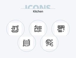 ícone da linha de cozinha pack 5 design de ícone. . cozinha. ovo. culinária. utensílio vetor
