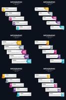 pacote de infográficos vector 6 para apresentações de negócios profissionais